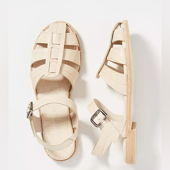 Freda Salvador Shoes - SERA Fisherman Sandals - Sand Croco